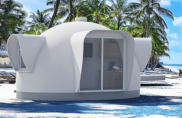 small dome house with 1800 door